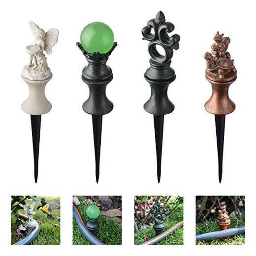 XCSOURCE Garden Hose Guide Stake Garden Gard Hose Spike Lawn Hose Support Spike Plant Saver Tool for Garden Lawn Yard Antique Metal Hose Guard Stakes, 4PCS