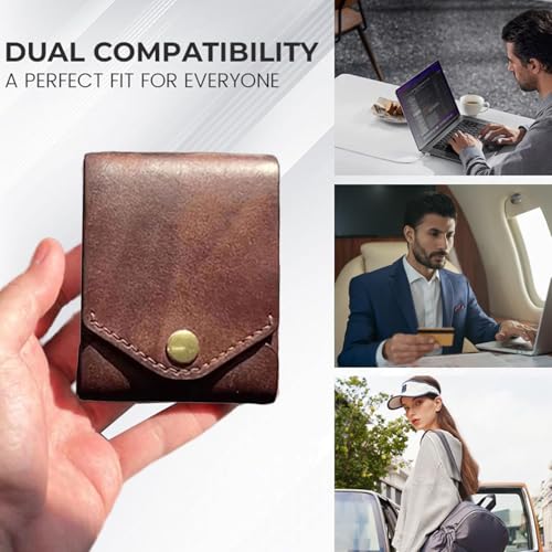 Multifunctional small wallet, men's premium leather slim wallet, large card holder, pen slot, and full-featured features (1set)2