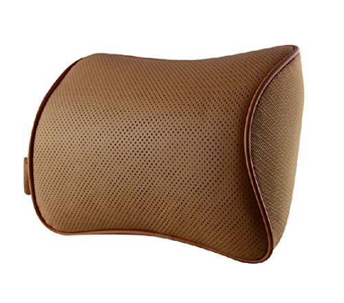 Leather Car Neck Pilloe Bone Pillow One Piece (Brown)