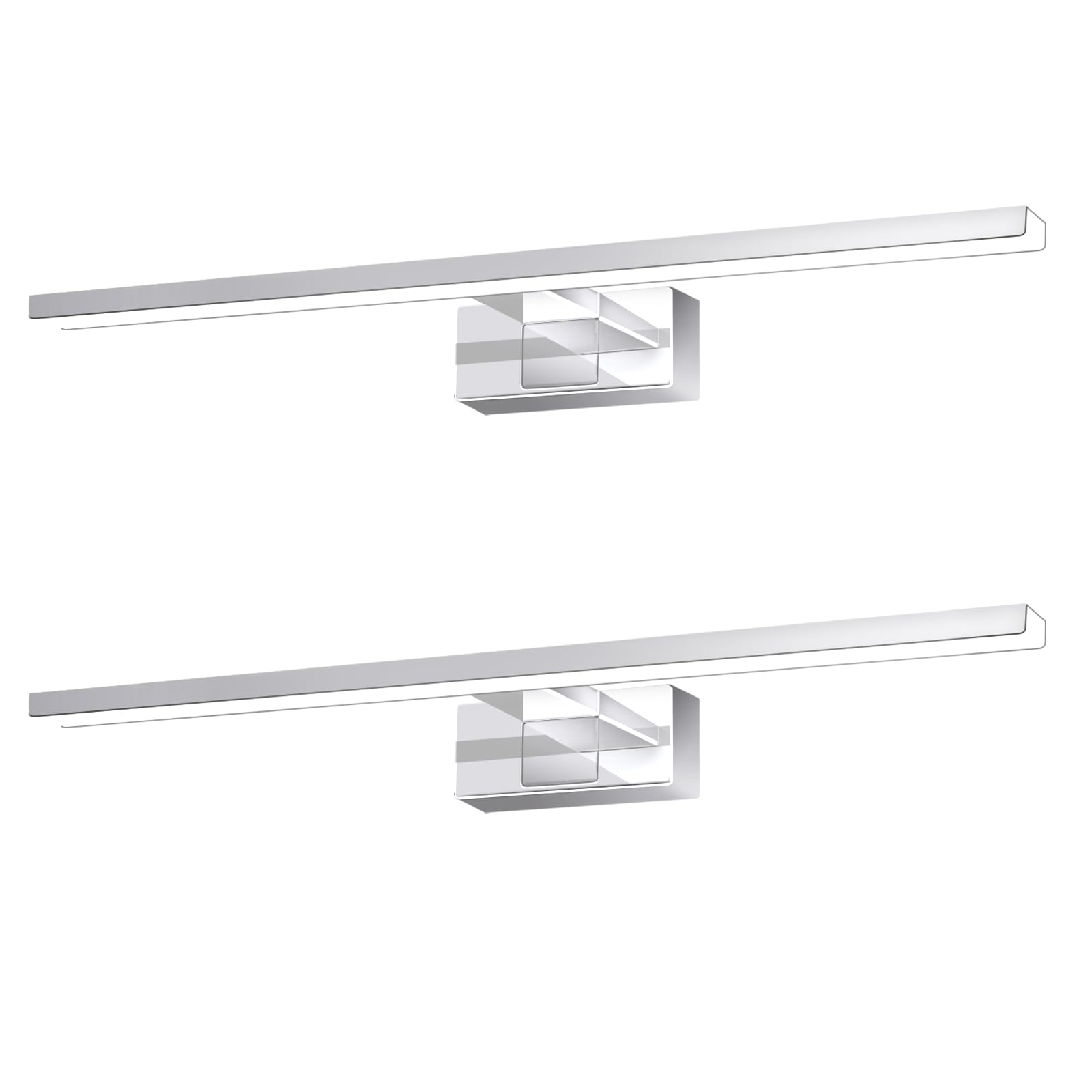 Homefire LED Spiegelleuchte Bad Spiegellampe 2ER 12W Badleuchte Wand 60CM | Wandlampe Badezimmer Wasserdicht IP44 Wandleuchte Chrom Modern Neutralweiß 4000K Badlampe Wandmontage für Küche Badschrank