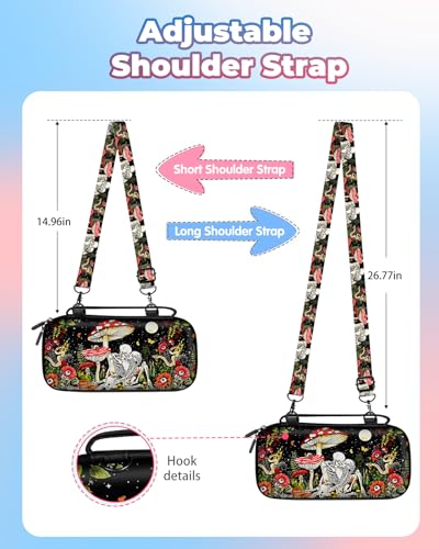 Gurgitat FOR NINTENDO SWITCH/SWITCH OLED Travel Carry Cases Hard Shell Protective Cover Mushroom Skull Cute Girls Boys Accessories Storage Pouch Bag For Nintendo Switch 2017/Oled 2021 thumb #2
