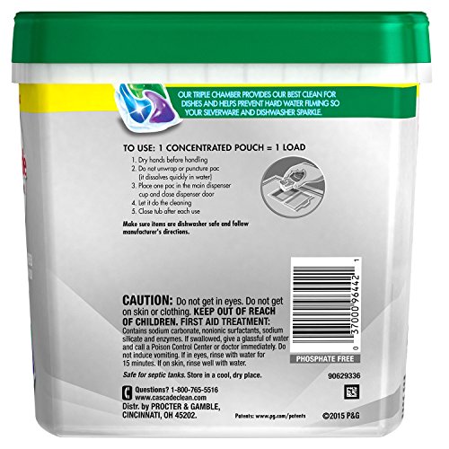 Image of Cascade Platinum ActionPacs Dishwasher Detergent, Fresh Scent (88 ct.)
