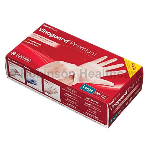 Robinson Healthcare 9586 Vinoguard Premium Vinyl Gloves, Small