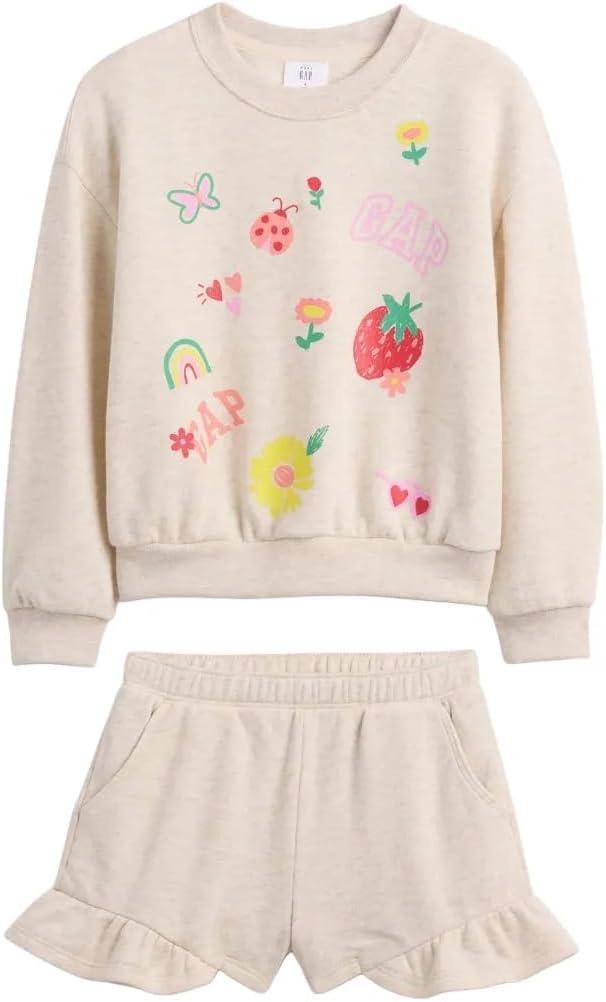 GAP Baby Girls' Graphic Fleece Short Set