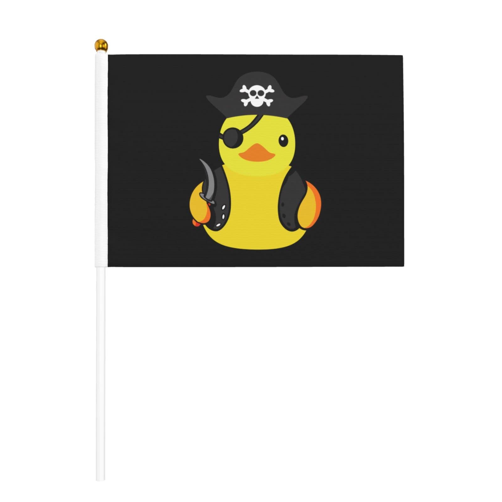 Pirate Rubber Duck Small Flag 5.5x 8 Inch Stick Mini Hand Held Flags Outdoor Indoor Party Decorative Sign 10 Pack โ image 1