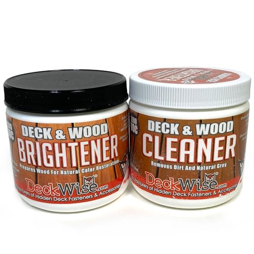 Deck & Wood Cleaner + Brightener Removes Mold, Mildew, Stains, and Tannins, 16 oz. Combo 2 Part