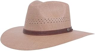 American Hat Makers Straw Hats for Men & Women â€“ Barcelona Fedora Hat â€“ Sun Hat â€“ Outdoor Beach Hat (Tan)