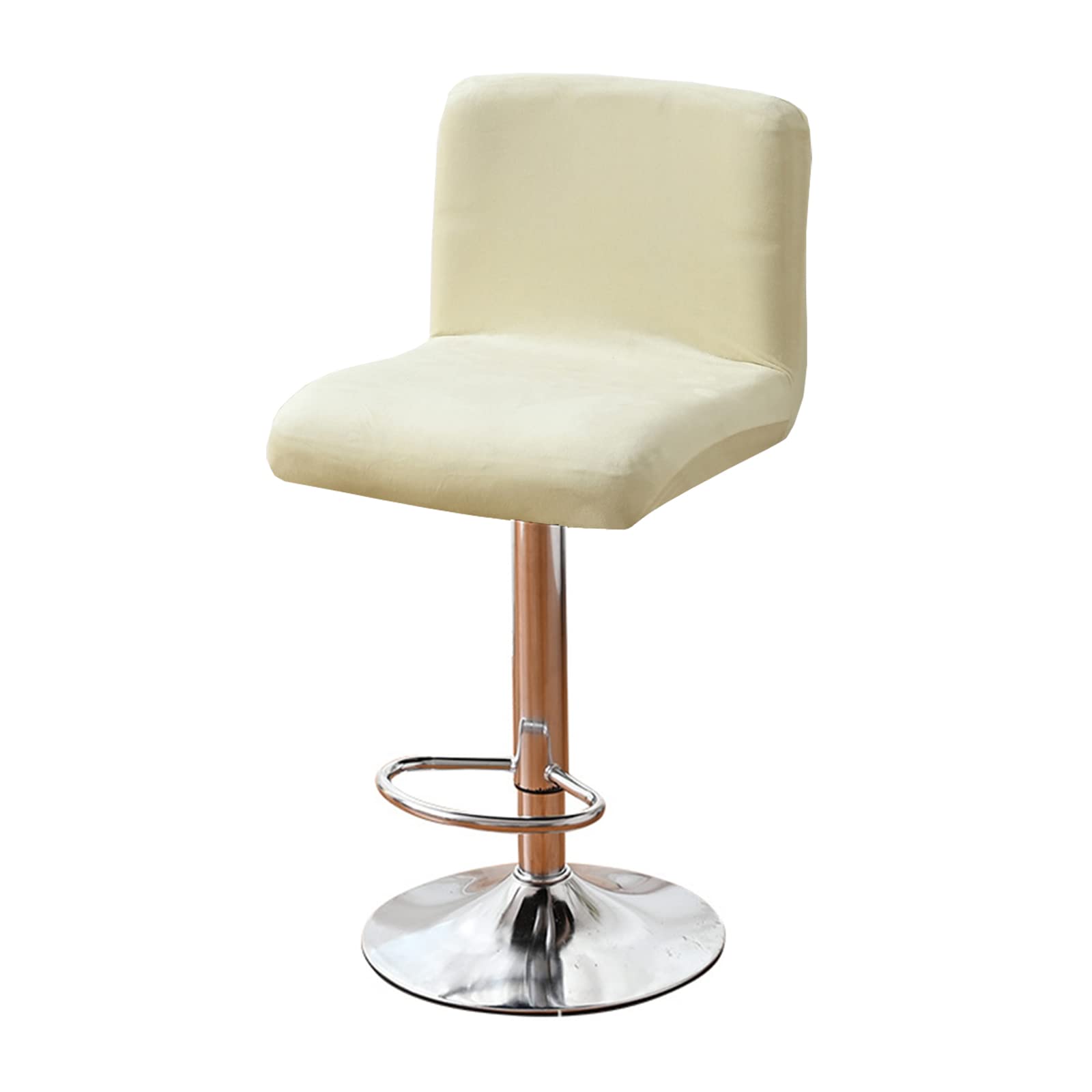 Leomix F Velvet Bar Stool Cover With Back, Square Swivel Barstool Chair Seat Cushion Slipcover, Suitable Or Counter Height Mid Low Back Chair Protector,,2Pack