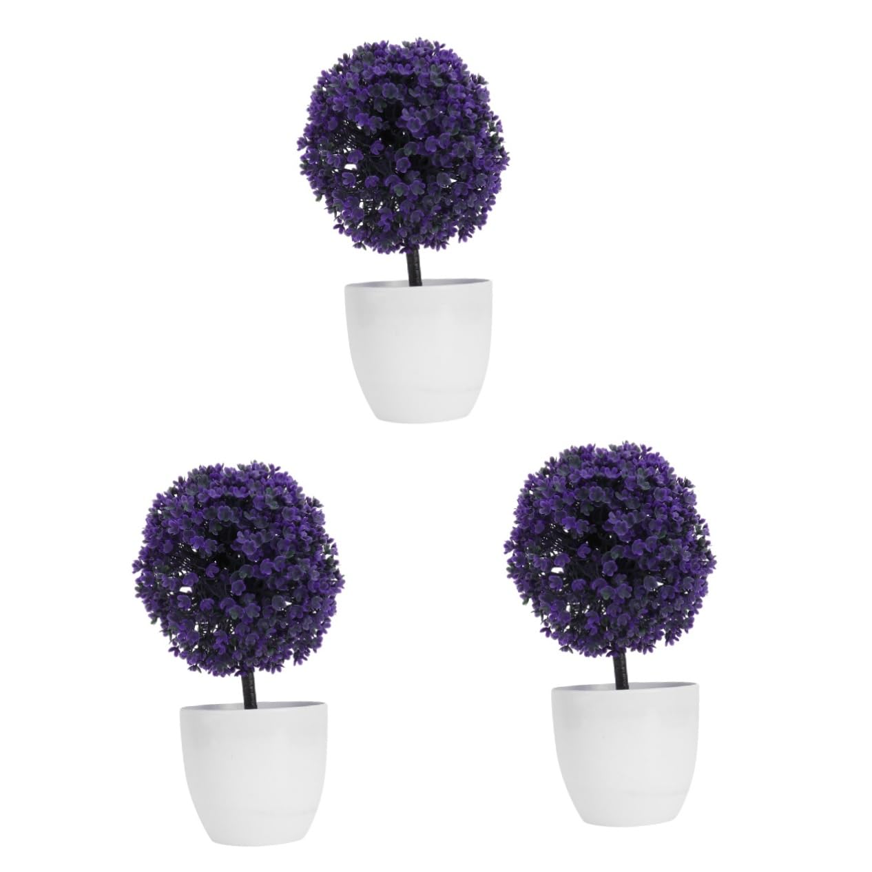 Cabilock 3pcs Plant Balls Decorative Fake Flowers with Vase Small Fake Plant Mini Fake Plants Fake Bonsai Plant Faux Artificial Plants Small Plants for Decoration Outdoor Cherry Snowball