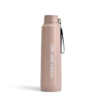 Asian Plastoware ISI Certified Insulated Stainless Inner Steel Hydra Grip Water Bottle, 700 ml | Leak-Proof | BPA Free | Ideal for Gym, Office & Travel | Beige - image, photos