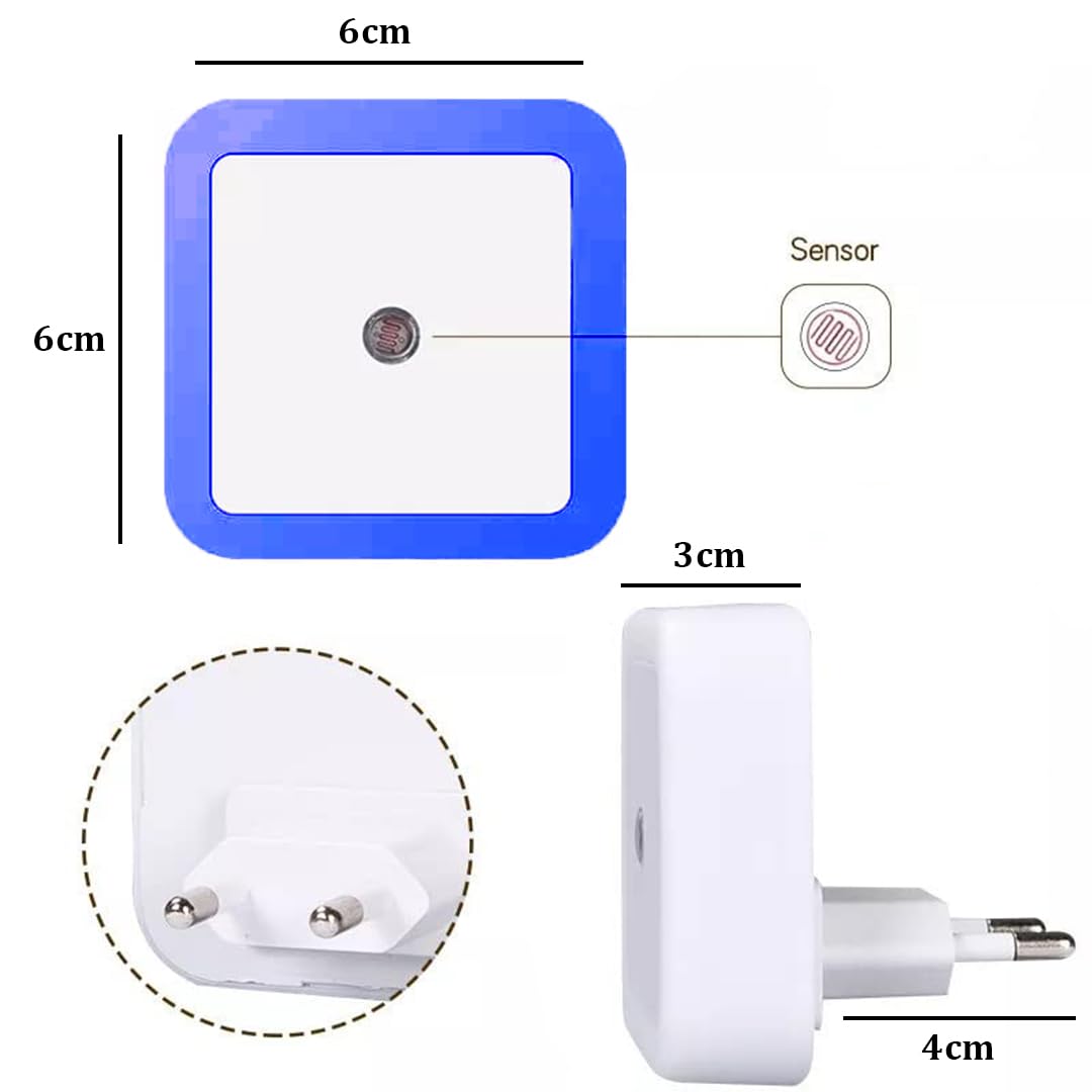 fizzytech Smart Motion Sensor LED Light Bulb with Automatic On/Off and Dimmable Blue Glow, Energy Efficient 7W LED Bulb for Home, Stairs, Kitchen, Bathroom, Wardrobe Lighting(Square Blue Pack-2) 3