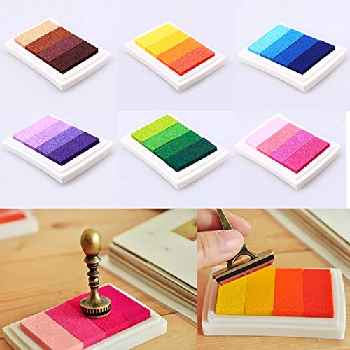 6個 とっても かわいい カラフル インク スタンプ台 セット カラフル クラフト スタンプ台 カラーセット インク インクパッド