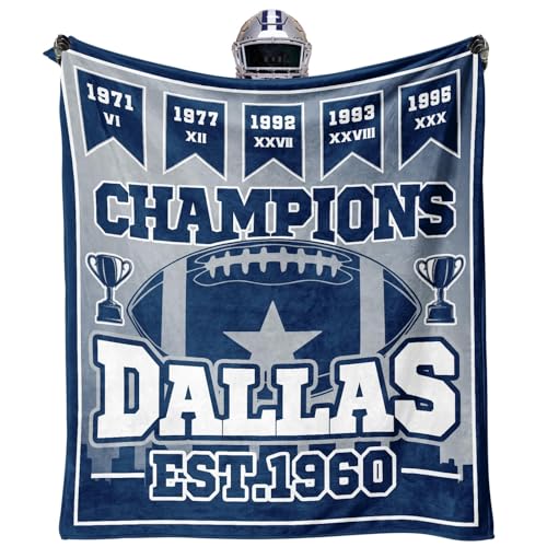 Blanket for Dallas, Fans Gifts for Dallas, Football Stuff for Women, Football Gifts for Men, 60