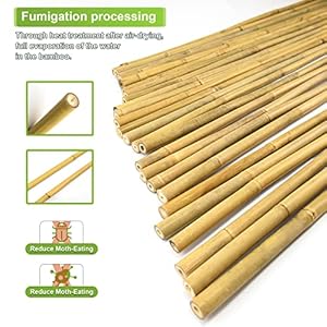 15pcs 34 D Thicker Heavy Duty Bamboo Stakes 7FT Plant Stakes Natural Garden Stakes for Tomato Bean FlowersTrees Potted and Climbing Plant Support