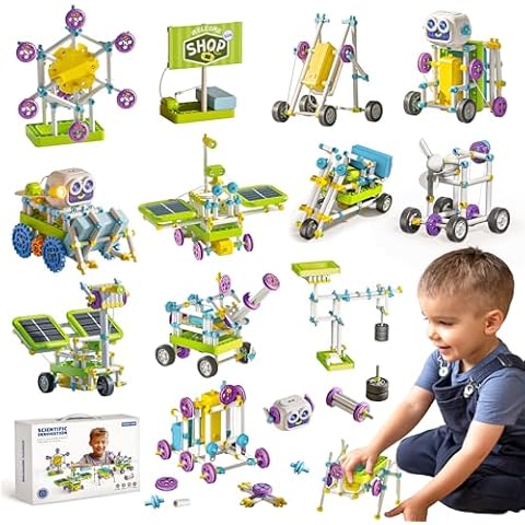 STEM Toys, SMILESSKIDDO 434 PCS Building Blocks, 36+ Robot Models Learning & Education Science Kit Toys, 5 6 7 8 9 10 11 12 Year Old Boy and Girl Gift Cover