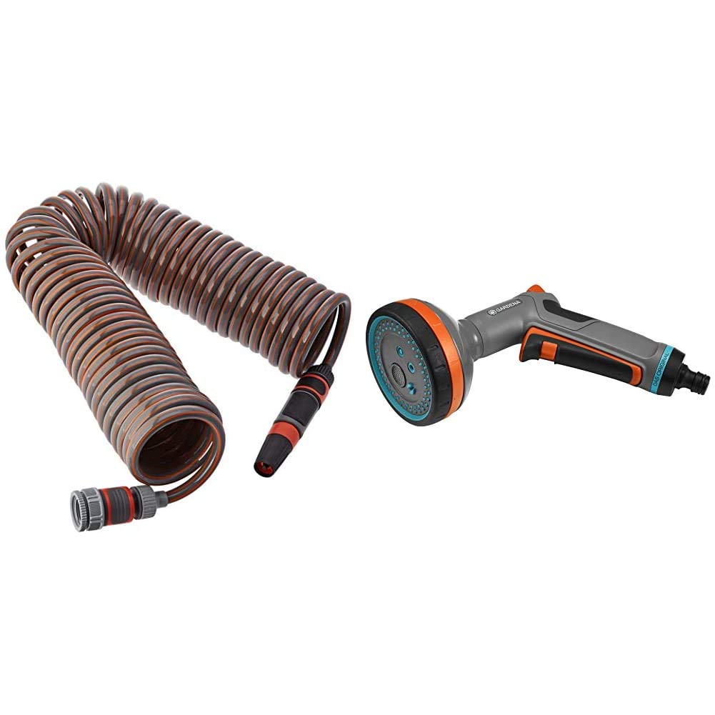 Kit d'arrosage de jardin avec tuyau flexible 15 m Gardena et pistolet de nettoyage multi-jets