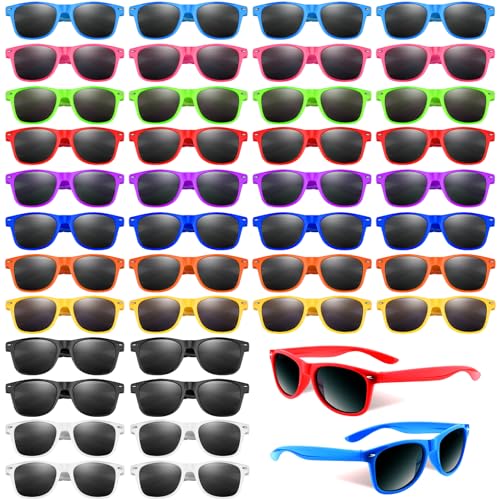 BOUBONI Party-Sonnenbrille Neonfarben lustiges Geschenk Goodie Stuffers für Sommer Strand Pool Party Geburtstagsparty (40 Mixed Color A)