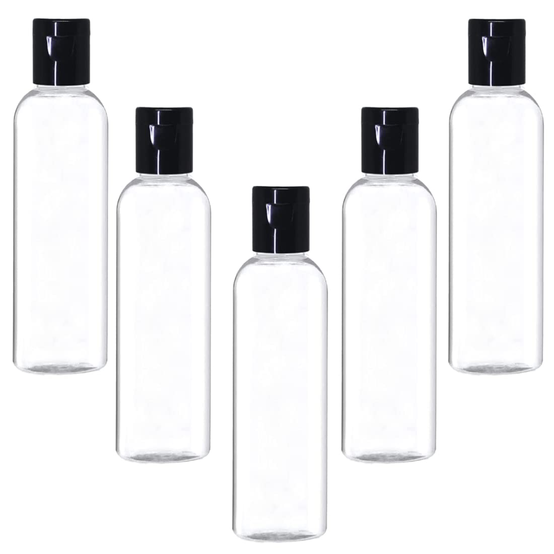 Thinqkart Select Pet 200ml Empty Clear Round Bottle with Black Flip Top Cap,Multipurpose Reusable Container for Hair Oils, Shampoo, Conditioner, Lotion, Medicated Oil and Sanitizer (PACK OF 5)-image-29