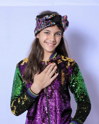 Purple, Green, and Gold Classic Mardi Gras Youth Jacket3