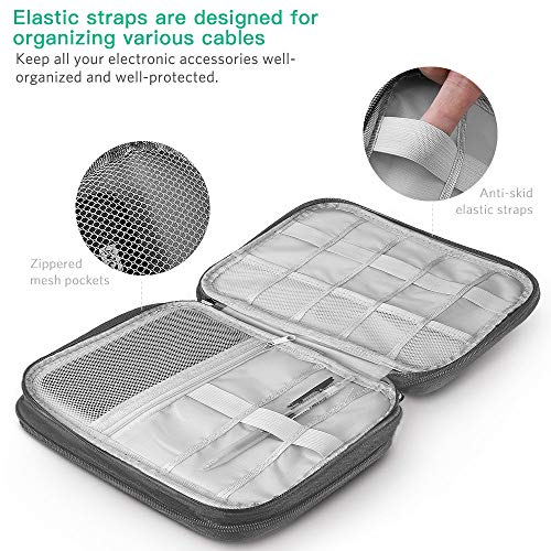 HCFGS Electronics Accessories Organizer Bag, Travel Cable Organiser Bag, Universal Carry Travel Gadget Bag for USB Cable Drive, SD Card,Charger Hard Disk (Black)