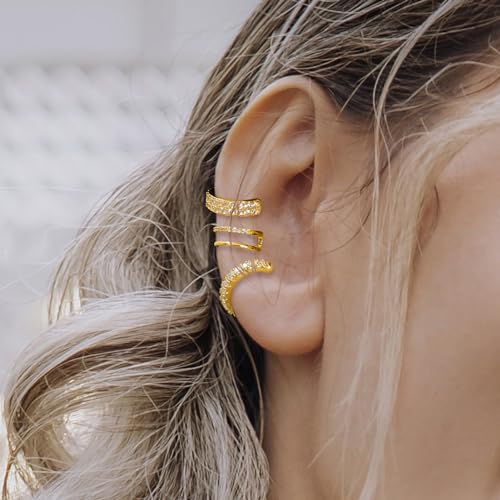 9Pcs Gold Ear Cuffs for Women Non piercing, 14K 18k Gold Plated Ear cuff earrings for Women Cartilage Clip Cuff Earrings Jewelry for women2