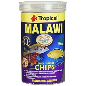 Aquatic Paradise Tropical Malaui Mbuna Chips Especial para Malaui Lentamente hundimiento – Alimentos multiingredientes para la alimentación Diaria 1000 ml/520 g
