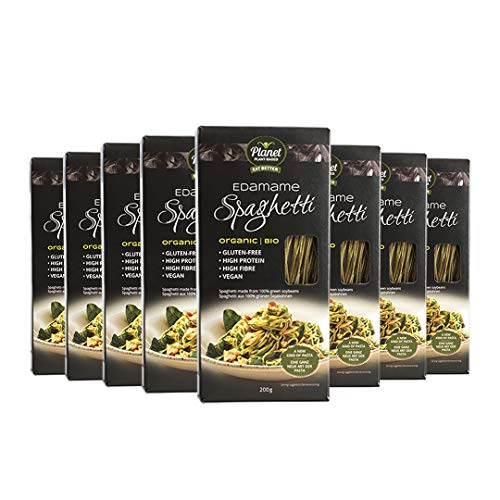 8 x Planet Plant-Based Bio Espaguetis Edamame (200g por unidad) - vegano, 100% a base de soja verde, sin gluten, rico en nutrientes y proteína, bajo en carbohidratos, 8 x 200g