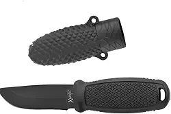 Faca de Pescoço Xingu - Lâmina Preta e Bainha Rígida - Aço Inoxidável - Atividades ao Ar Livre