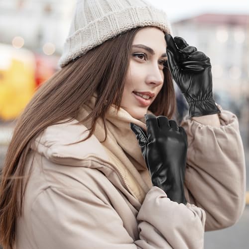 TOSWAKE Women's 2-Pack PU Gloves