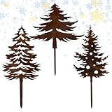 PIujsym 3er-Set Tannenbaum Weihnachtsdeko Outdoor, Gartenstecker Winter Deko, Weihnachtsdeko Garten für Balkon Draußen, Weihnachten Deko Draußen