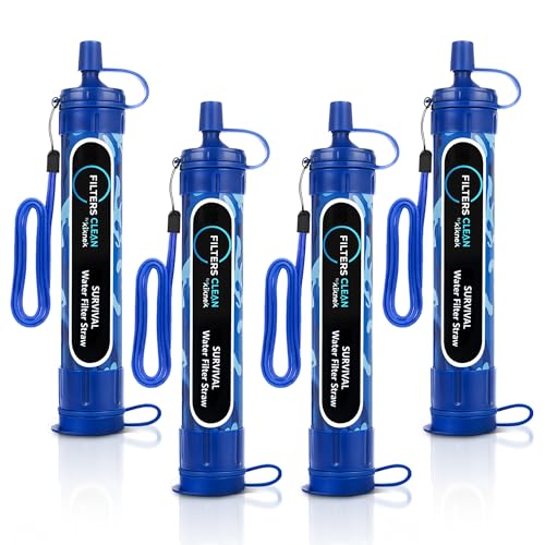 Filters-Clean Survival Water Filter Straw – 0.1 Micron Portable Personal Water Filter, 4,000L...