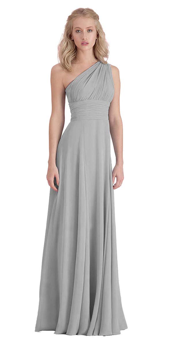 Lecureler Convertible Prom Bridesmaid Dress Grey Size 14