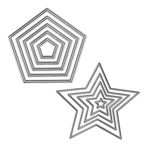 Troqueles de corte de marco geométrico de metal, troqueles de pentágonos, plantillas para hacer tarjetas, álbumes de recortes y manualidades, decoración de tarjetas de papel
