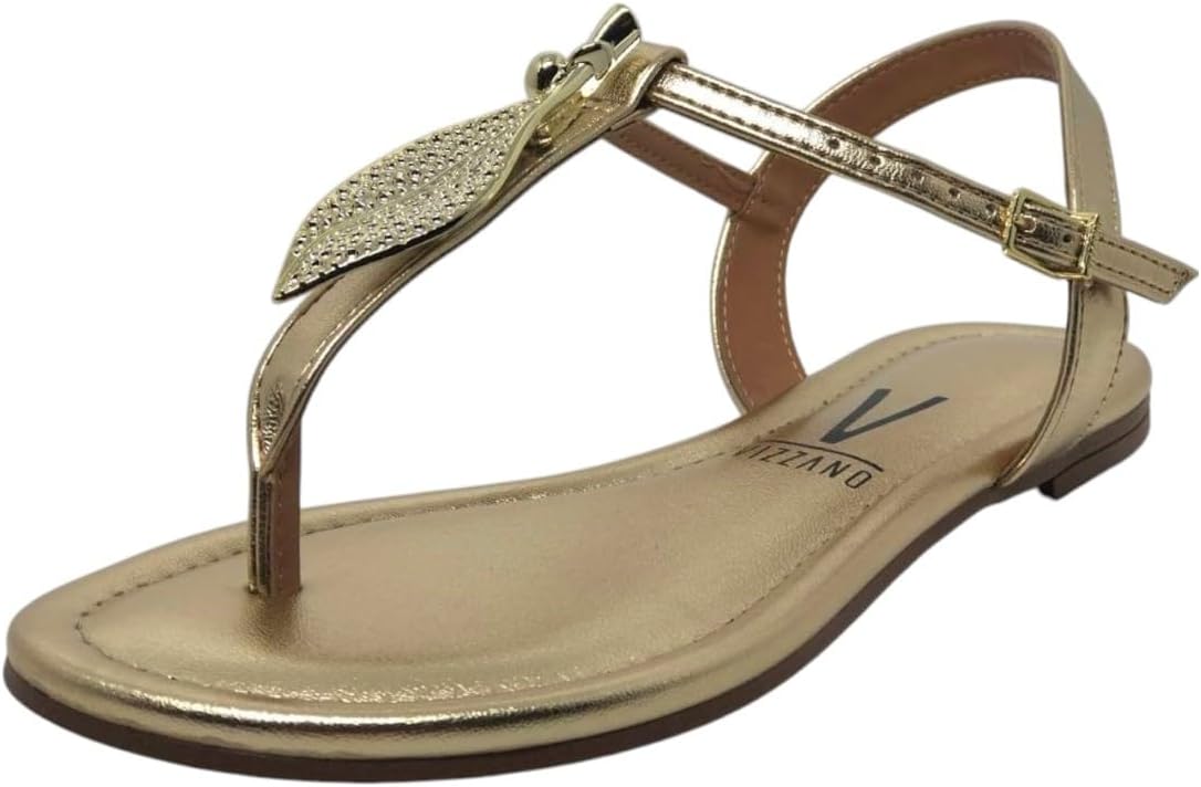 Sandália Rasteira Feminina Vizzano – Detalhe Folha em Pelica, Confortável, Macia e para o Dia a Dia