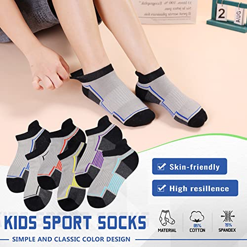 SeeyAN Kids Socks Boys Ankle Athletic Half Cushioned Low Cut Sport Cotton Breathable Socks 6 Pairs2