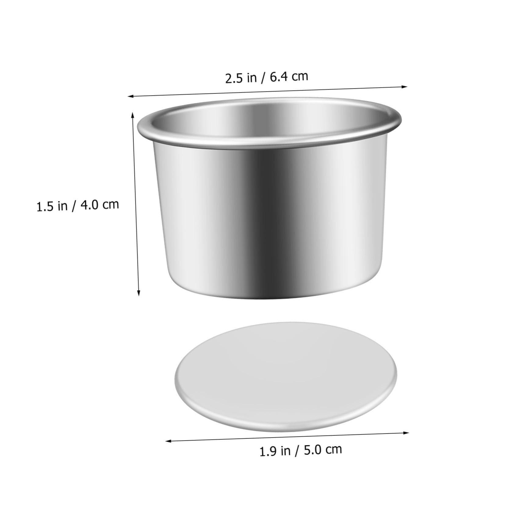 Lurrose Molde Redondo Base Desmontable para Pasteles de Aleación de Aluminio 4 Piezas de 2 Pulgadas, Antiadherente, Adecuado para Hornear en Casa