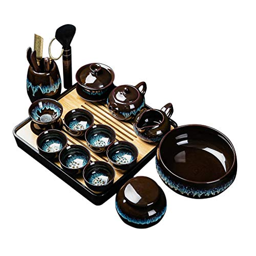 FCYIXIA Juego de té de Viaje Cerámica Esmalte de cerámica Tetera Taza de té Gaiwan Porcelana Teteras Ketteras Juegos de…