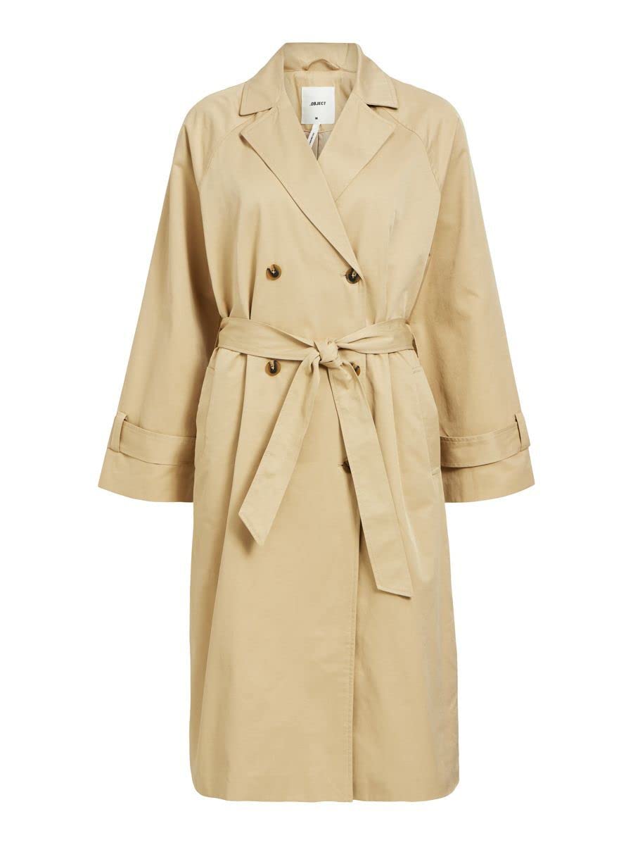 Object Objclara Keily Women's Trench Coat Noos Trench Coat, Humus, 12