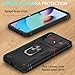 Xiaomi Redmi 10 Case, Redmi 10 4G Case with 3 Pcs Tempered Glass Screen Protector Built in Ring Stand Kickstand + Camera Cover, Hard PC Soft TPU Defender Full Body Protective Armor Case Cover - Black