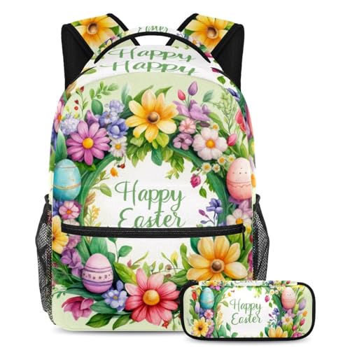 Trousse à crayons et sac à dos enfants imprimé vert pour fournitures