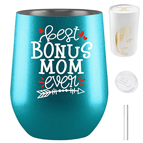 Fancyfams Bonus Mom Gifts, Mother In Law Gifts From Daughter In Law, Gifts For Mother In Law, Gifts For Stepmom, Mother In Law Gift, Gift For Stepmom, Wine Tumbler (Turquoise) #TOP5