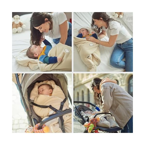 Nuvita 9100 Cuddle | Weicher Schlafsack mit verstellbarer Kapuze und individuellem Fußsack | perfekt für 0 bis 10 Monate (80 cm) | temperaturbeständig bis 8°C, wasser- und winddicht – Bild 8