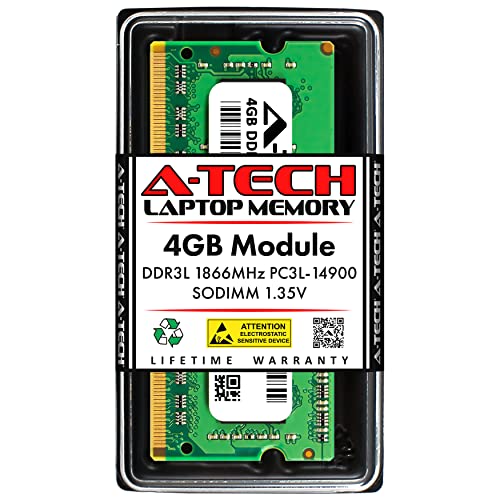 A-Tech 4GB RAM for HP 15-an002la, 15-r018dx, 2000-2d24DX, 23-r117c, 24-g032, 260 G1, 455, Notebook (AMD A6-5200/8137), ProOne 400 G1 | DDR3 1866MHz PC3-14900 SODIMM 1.35V Non-ECC Memory Upgrade
