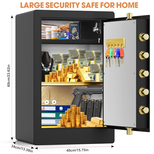 Extra Large Fireproof Waterproof Safe Box - Heavy Duty, Removable Inner Cabinet and Shelf, Anti-Theft Digital Safe for Home Office Hotel