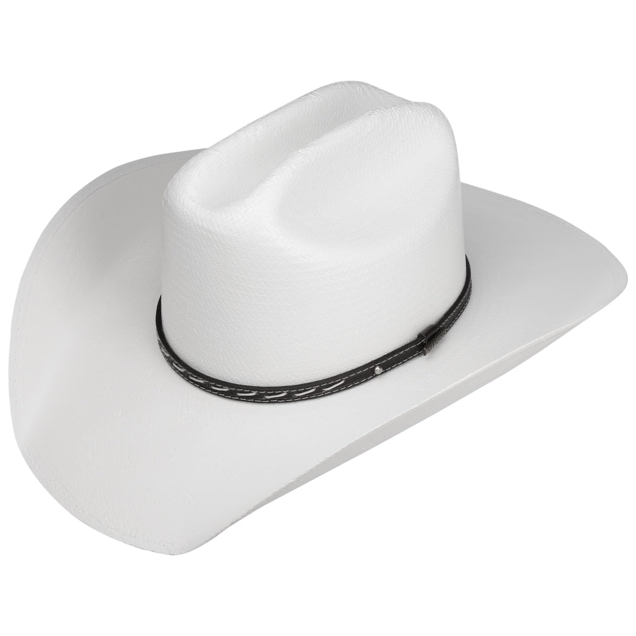 Stetson Chapeau en Paille Vanlesco Western Toyo Femme/Homme - D'Ete de Cowboy avec Bandeau Cuir Ete Printemps-ete
