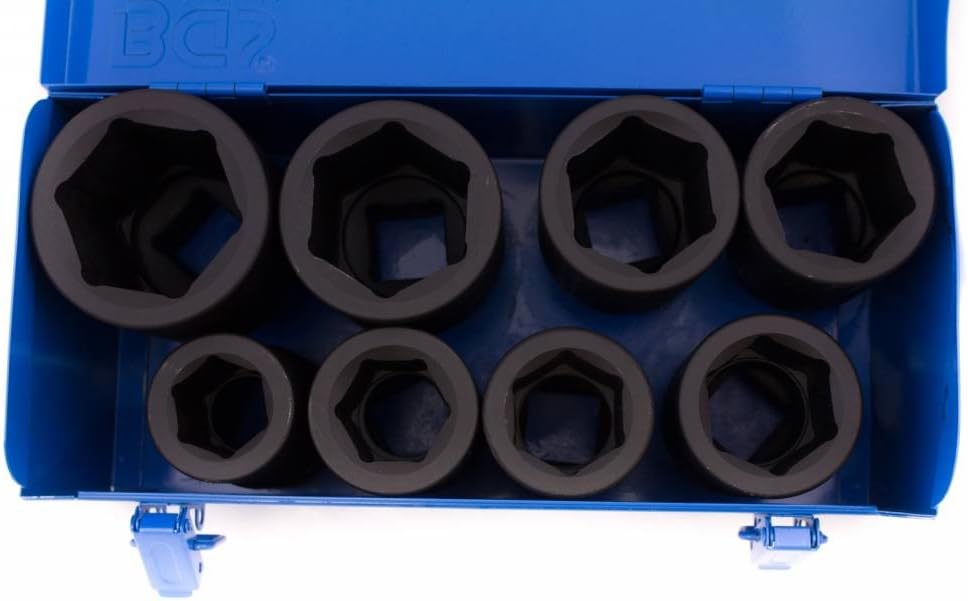BGS 5500 | Impact Socket Set, Hexagon, deep | 25 mm (1") Drive | 27-50 mm | 8 pcs.