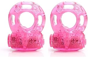 2 Pcs Vibrating Clitoral Stimulator Cock Ring- Pink