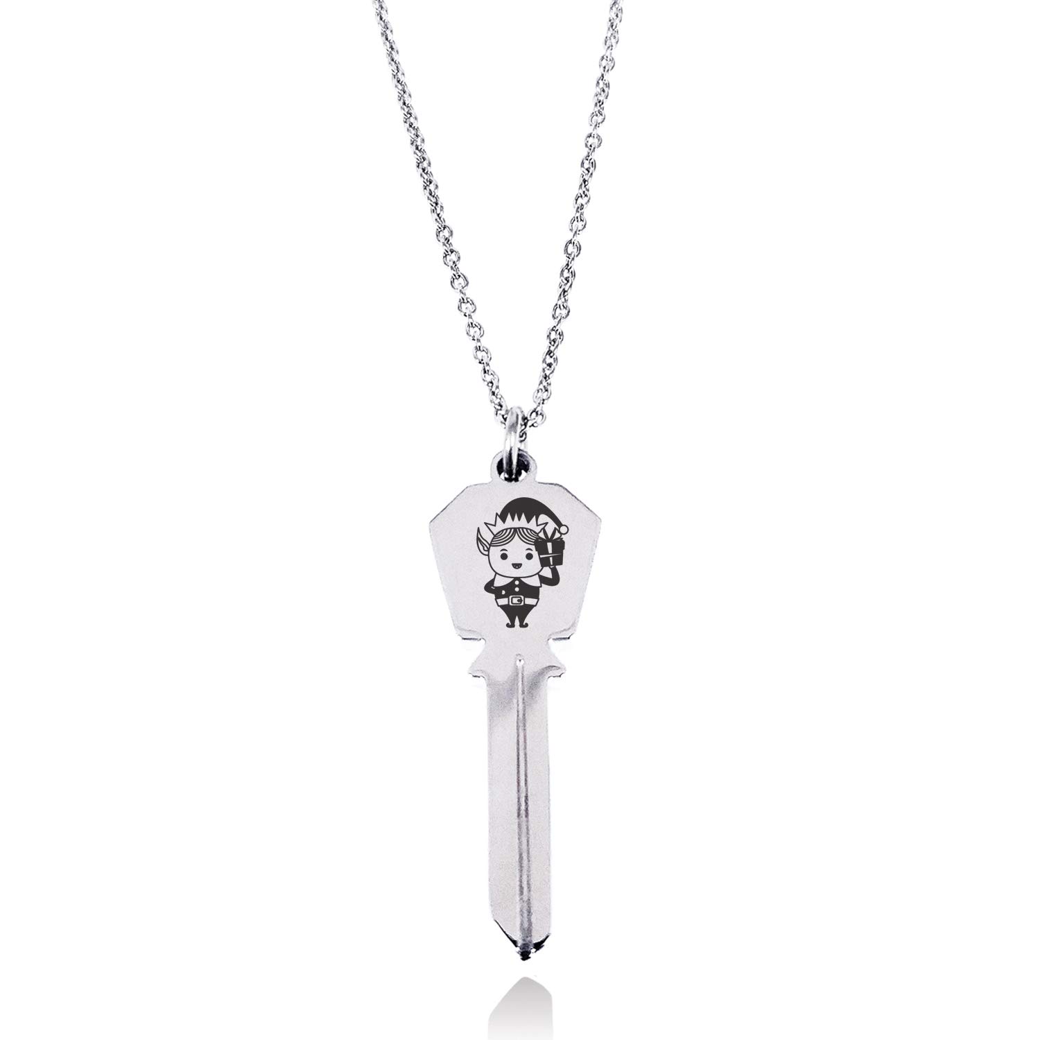 Tioneer Stainless Steel Gifting Elf Hexagon Head Key Charm Pendant Necklace
