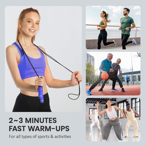 multifun Digital Jump Rope with Smart Counter & Timer - Adjustable Speed Skipping Rope for Fitness, Weight Loss, Boxing, MMA - Tangle-Free Ball Bearings & Anti-Slip Handles for Men, Women, Kids - Image 6