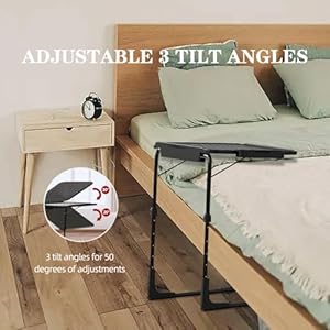 TV Tray Table - TV Dinner Table, Folding Table, w/6 Height & 3 Tilt Angle, Comfortable TV Dinner Tray for Eating, Laptop Table with Cup Holder, Adjustable TV Table for Working on Couch, Laptop, Bed TV Tray Table TV Dinner Table Folding Table w6 Height 3 Tilt Angle Comfortable TV Dinner Tray for Eating Laptop Table with Cup Holder Adjustable TV Table for Working on Couch Laptop Bed